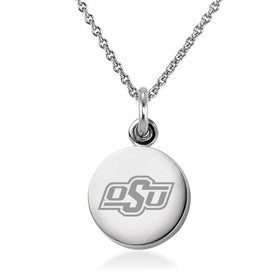 Oklahoma State University Necklace with Charm in Sterling Silver Shot #1
