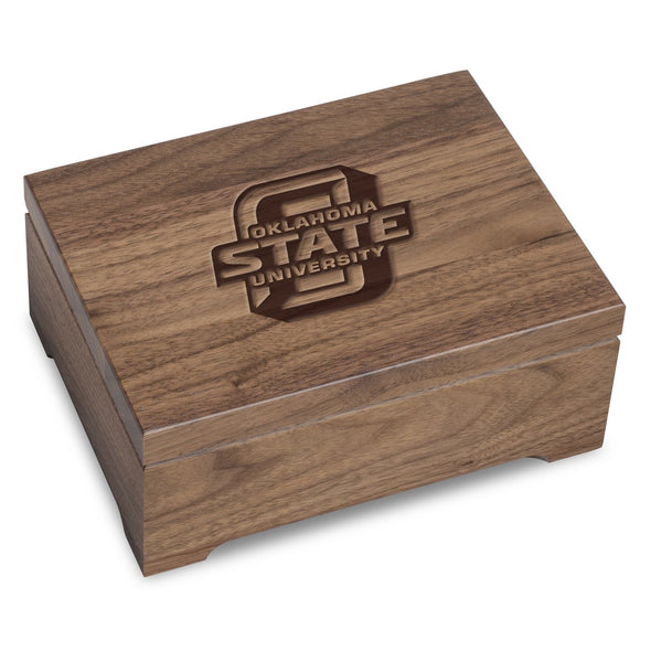 Oklahoma State University Solid Walnut Desk Box Shot #1