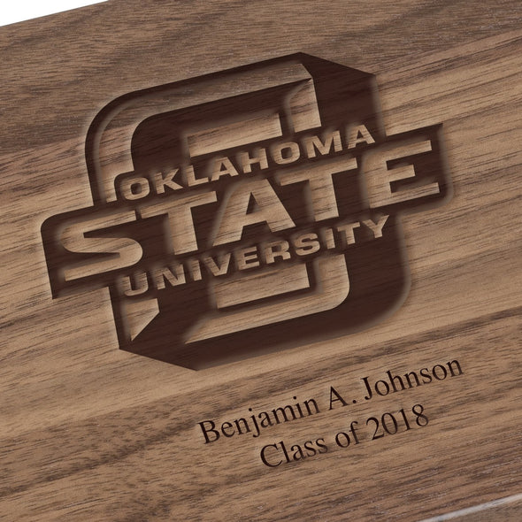 Oklahoma State University Solid Walnut Desk Box Shot #3