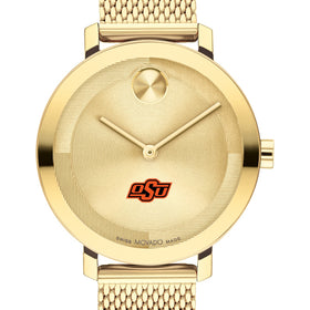 Oklahoma State University Women's Movado Bold Gold with Mesh Bracelet Shot #1