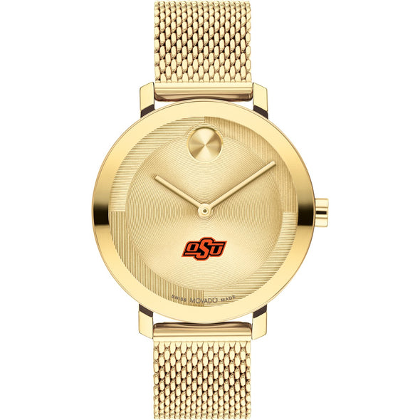 Oklahoma State University Women's Movado Bold Gold with Mesh Bracelet Shot #2