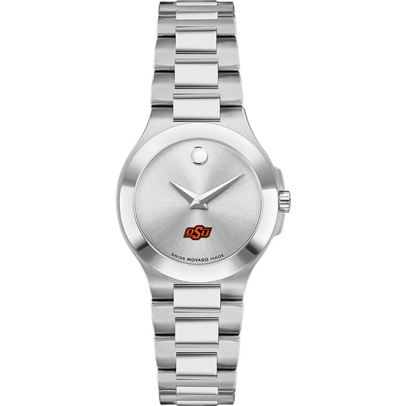 Oklahoma State Women&#39;s Movado Collection Stainless Steel Watch with Silver Dial Shot #2