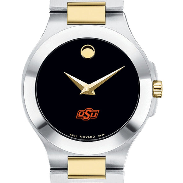 Oklahoma State Women&#39;s Movado Collection Two-Tone Watch with Black Dial Shot #1
