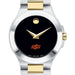 Oklahoma State Women's Movado Collection Two-Tone Watch with Black Dial