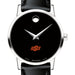 Oklahoma State Women's Movado Museum with Leather Strap