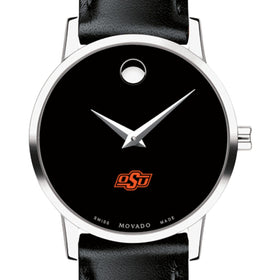 Oklahoma State Women's Movado Museum with Leather Strap Shot #1