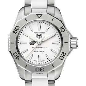 Oklahoma State Women&#39;s TAG Heuer Steel Aquaracer with Silver Dial Shot #1