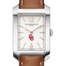 Oklahoma Women's Baume et Mercier 35X22mm Hampton Watch with Silver Dial & Tan Leather Strap