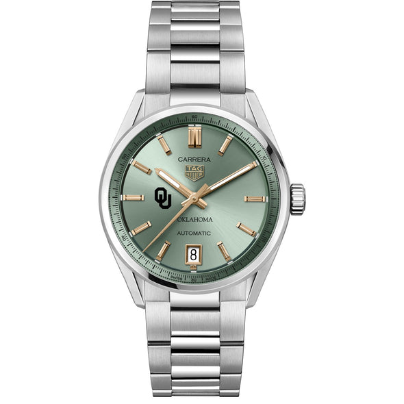 Oklahoma Women's TAG Heuer Steel Carrera Automatic with Green Dial Shot #2