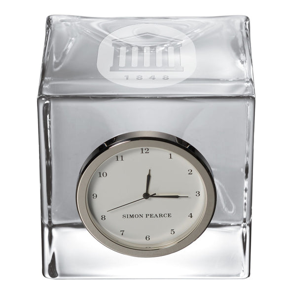 Ole Miss Glass Desk Clock by Simon Pearce Shot #2
