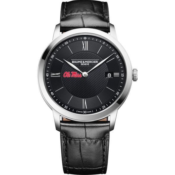 Ole Miss Men's Baume et Mercier 40mm Classima Quartz Watch with Black Dial & Black Leather Strap Shot #2