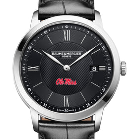 Ole Miss Men's Baume et Mercier 40mm Classima Quartz Watch with Black Dial & Black Leather Strap Shot #1