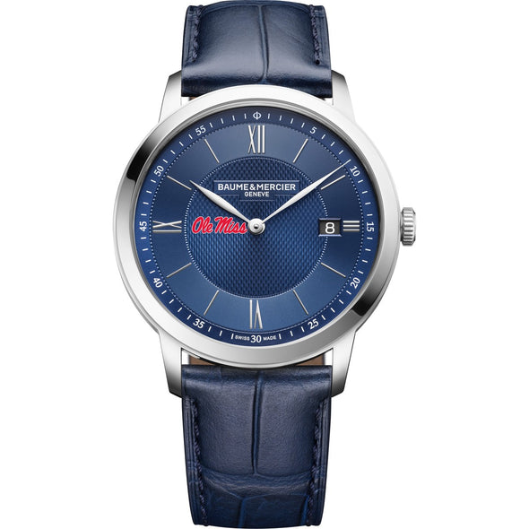 Ole Miss Men's Baume et Mercier 40mm Classima Quartz Watch with Blue Dial & Dark Blue Leather Strap Shot #2