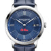 Ole Miss Men's Baume et Mercier 40mm Classima Quartz Watch with Blue Dial & Dark Blue Leather Strap