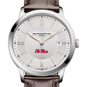 Ole Miss Men's Baume et Mercier 40mm Classima Quartz Watch with Silver Dial & Dark Brown Leather Strap Shot #1