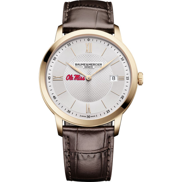 Ole Miss Men's Baume et Mercier 40mm Gold PVD Classima Watch with Silver Dial & Dark Brown Leather Strap Shot #2