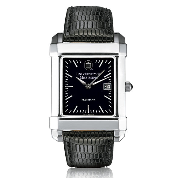 Ole Miss Men's Black Quad Watch with Leather Strap Shot #2