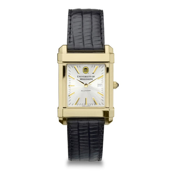 Ole Miss Men's Gold Watch with 2-Tone Dial & Leather Strap at M.LaHart & Co. Shot #2