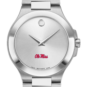 Ole Miss Men&#39;s Movado Collection Stainless Steel Watch with Silver Dial Shot #1