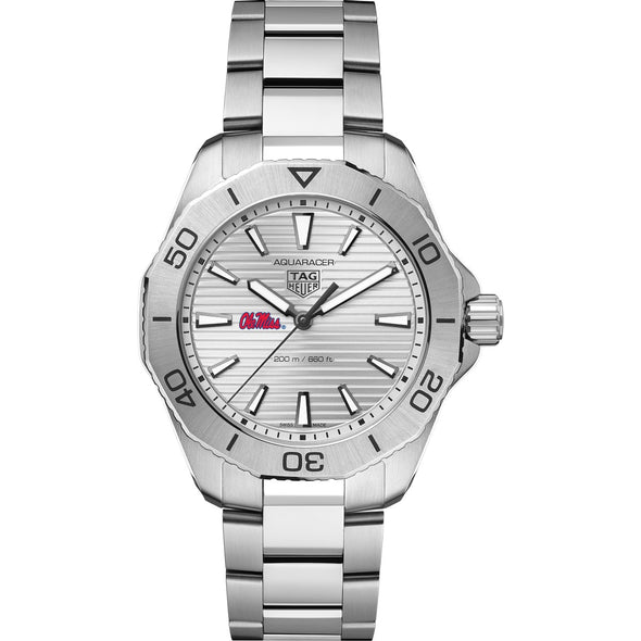 Ole Miss Men&#39;s TAG Heuer Steel Aquaracer with Silver Dial Shot #2