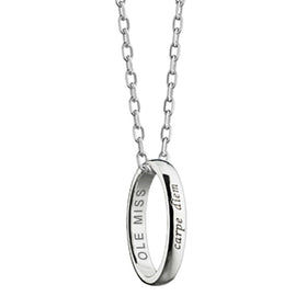 Ole Miss Monica Rich Kosann "Carpe Diem" Poesy Ring Necklace in Silver Shot #1
