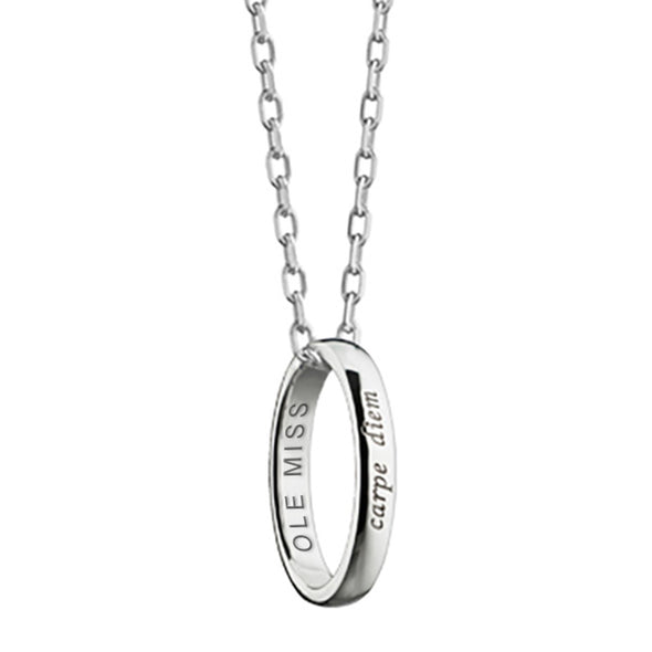 Ole Miss Monica Rich Kosann "Carpe Diem" Poesy Ring Necklace in Silver Shot #1