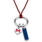 Ole Miss Silk Necklace with Enamel Charm & Sterling Silver Tag Shot #2