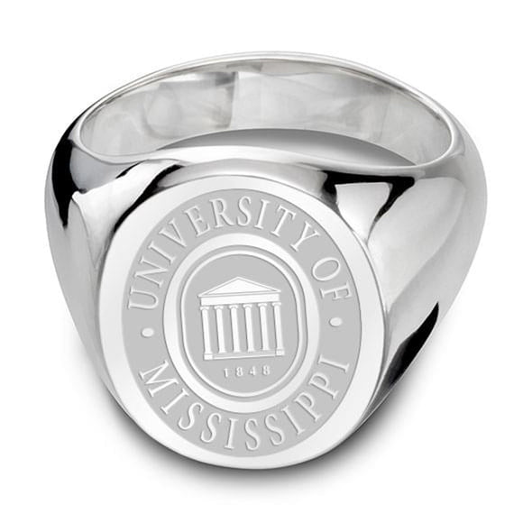 Ole Miss Sterling Silver Oval Signet Ring Shot #2