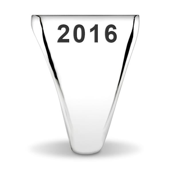 Ole Miss Sterling Silver Rectangular Cushion Ring Shot #3