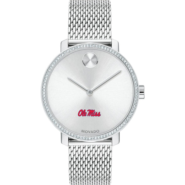 Ole Miss Women's Movado Bold with Crystal Bezel & Mesh Bracelet Shot #2
