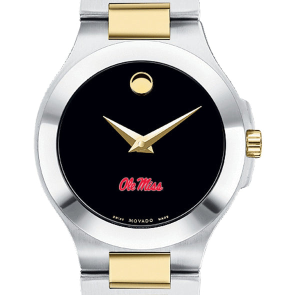 Ole Miss Women&#39;s Movado Collection Two-Tone Watch with Black Dial Shot #1