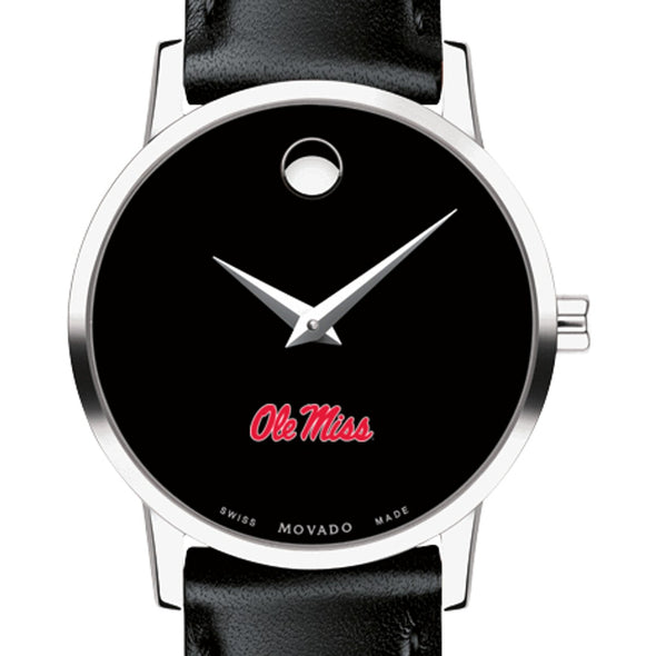 Ole Miss Women&#39;s Movado Museum with Leather Strap Shot #1