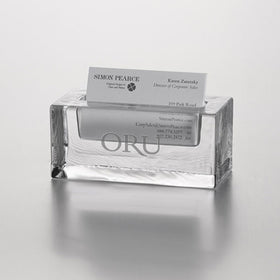 Oral Roberts Glass Business Cardholder by Simon Pearce Shot #1
