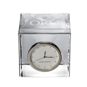 Oral Roberts Glass Desk Clock by Simon Pearce Shot #1