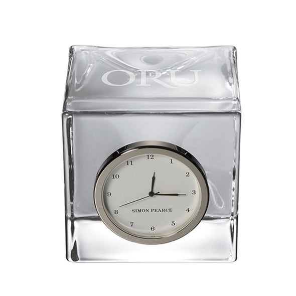 Oral Roberts Glass Desk Clock by Simon Pearce Shot #1