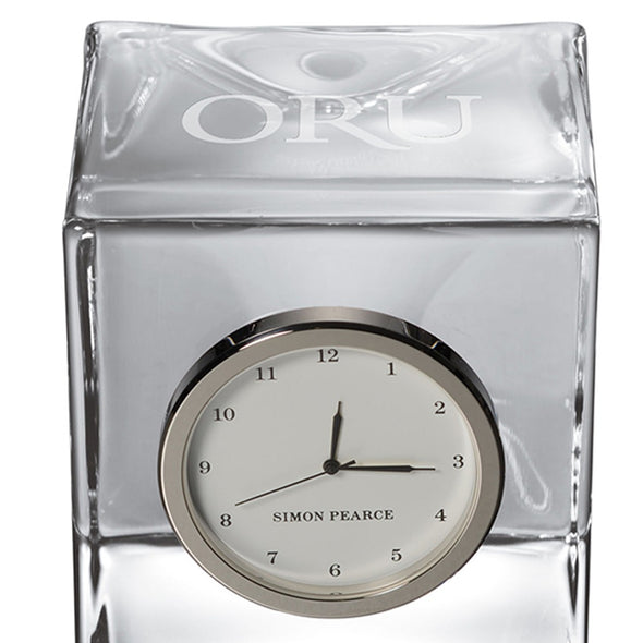 Oral Roberts Glass Desk Clock by Simon Pearce Shot #2