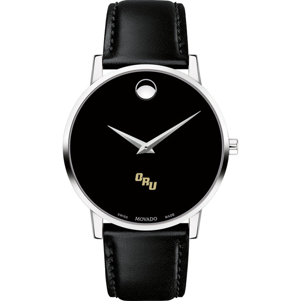 Oral Roberts Men&#39;s Movado Museum with Leather Strap Shot #2