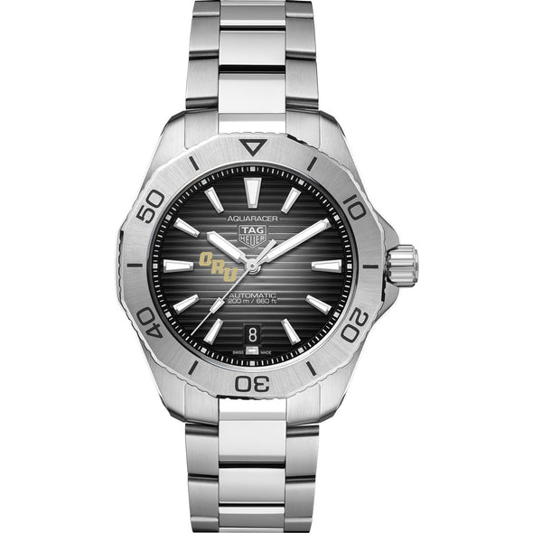 Oral Roberts Men's TAG Heuer Steel Automatic Aquaracer with Black Dial Shot #2