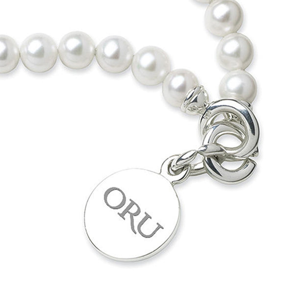 Oral Roberts Pearl Bracelet with Sterling Silver Charm Shot #2