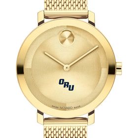 Oral Roberts University Women's Movado Bold Gold with Mesh Bracelet Shot #1