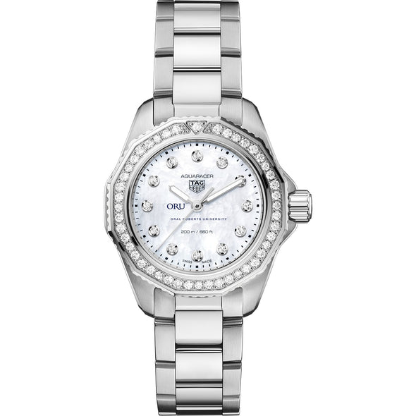 Oral Roberts Women&#39;s TAG Heuer Steel Aquaracer with Diamond Dial &amp; Bezel Shot #2