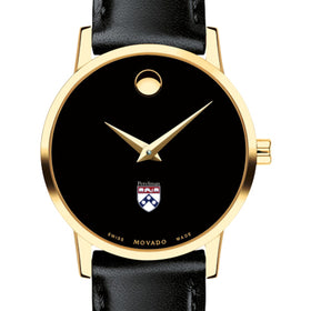 Penn Med Women's Movado Gold Museum Classic Leather Shot #1