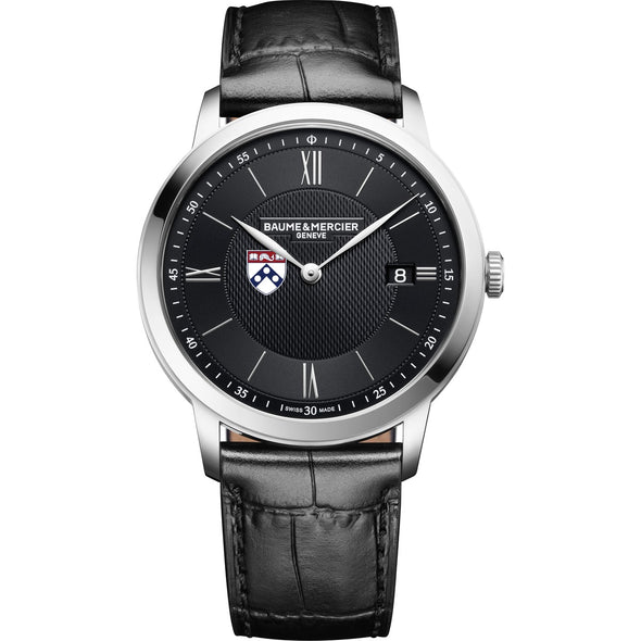 Penn Men's Baume et Mercier 40mm Classima Quartz Watch with Black Dial & Black Leather Strap Shot #2