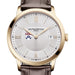 Penn Men's Baume et Mercier 40mm Gold PVD Classima Watch with Silver Dial & Dark Brown Leather Strap
