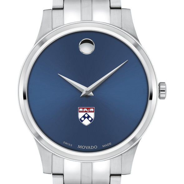 Penn Men's Movado Collection Stainless Steel Watch with Blue Dial Shot #1