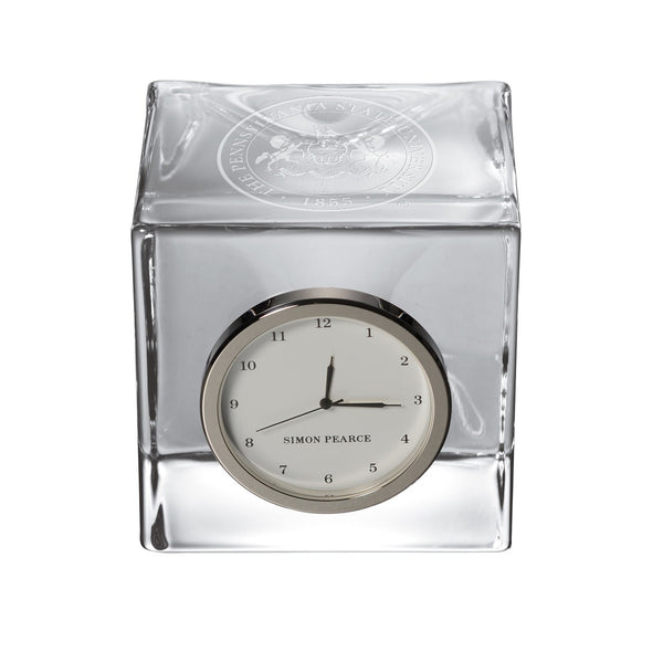 Penn State Glass Desk Clock by Simon Pearce Shot #1