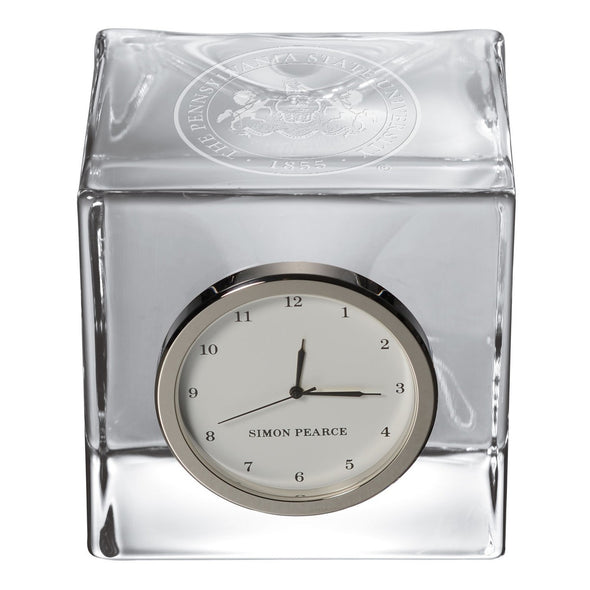 Penn State Glass Desk Clock by Simon Pearce Shot #2