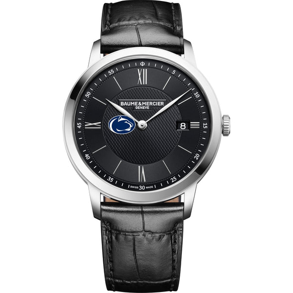 Penn State Men's Baume et Mercier 40mm Classima Quartz Watch with Black Dial & Black Leather Strap Shot #2
