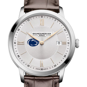 Penn State Men's Baume et Mercier 40mm Classima Quartz Watch with Silver Dial & Dark Brown Leather Strap Shot #1