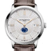 Penn State Men's Baume et Mercier 40mm Classima Quartz Watch with Silver Dial & Dark Brown Leather Strap
